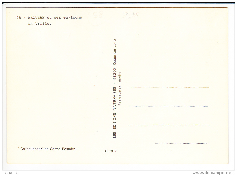 Carte ( Au Format 15 X 10,5 Cm )  D' Arquian ( Recto Verso ) - Autres & Non Classés