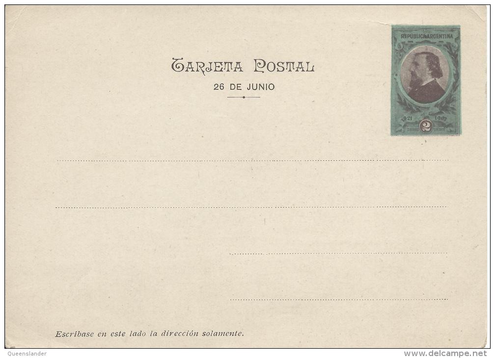 Early Post Card Mint Unused Shows Date 26 De Junio Reverse Has Picture Estatua Del General San Martin - Ganzsachen