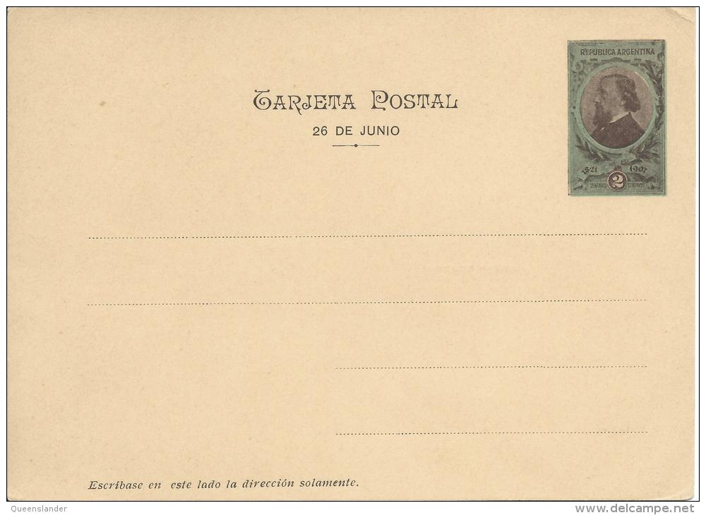 Early Post Card Mint Unused Shows Date 26 De Junio Reverse Has Picture  Acorazado 'Belgrano' - Postal Stationery