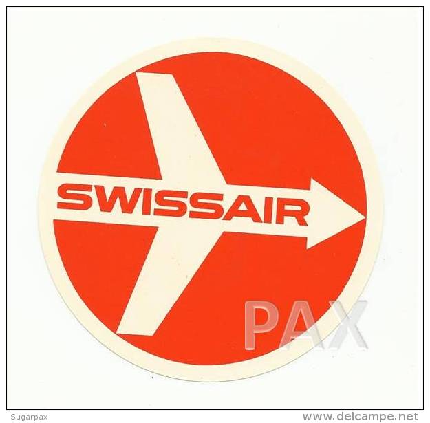 SWITZERLAND &#9830; SWISSAIR &#9830; SUISSE &#9830; SCHWEIZ &#9830; VINTAGE LUGGAGE LABEL &#9830; 2 SCANS - Baggage Labels & Tags