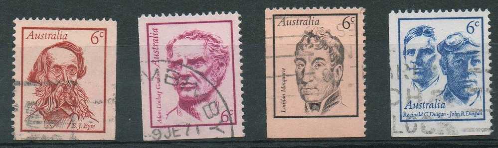Australia 1970 Famous Australians 6c Set Of 4 Used - Used Stamps