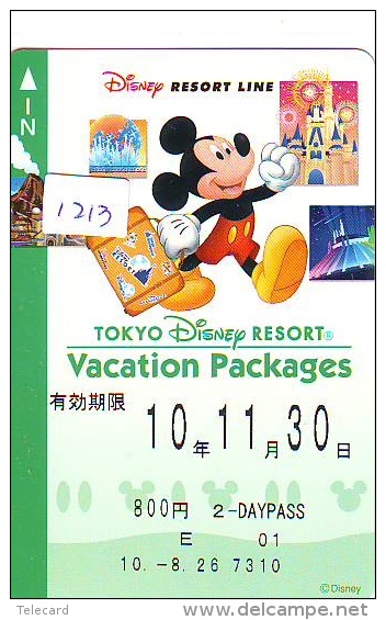 Carte Prépayée Japon * DISNEY  (1213) TOKYO DISNEY RESORT LINE * PREPAID CARD JAPAN * MICKEY MOUSE - Disney