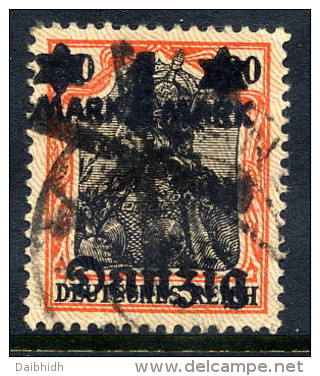 DANZIG 1920 1 Mk. On 30 Pfg. Lilac Burelage,  Postally Used, Expertised.  Michel 41 I - Gebraucht