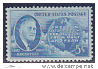 Vereinigte Staaten 1945/46. Pressefreiheit,  Roosevelt (B.1290) - Unused Stamps