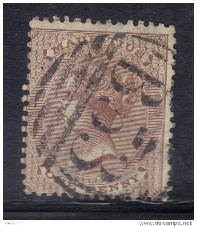 SS1678 - MAURITIUS 1863 , Vittoria N. 31 Used . Fil CC - Maurice (...-1967)