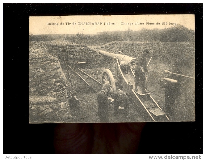 CHAMBARAN Roybon Isère : Champ De Tir Charge D'une Pièce D'artillerie De 155 Canon Militaire Armée Matériel Soldats Obus - Roybon