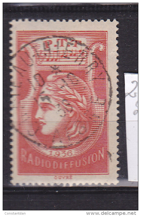 FRANCE N° 2 SANS VALEUR ROUGE TIMBRE DE RADIODIFFUSION OBL - France Radiodiffusion