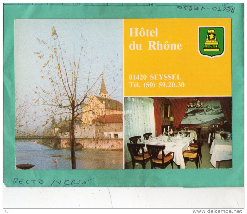 SEYSSEL RESTAURANT  HOTEL DU RHONE CALENDRIER 1985 - Seyssel