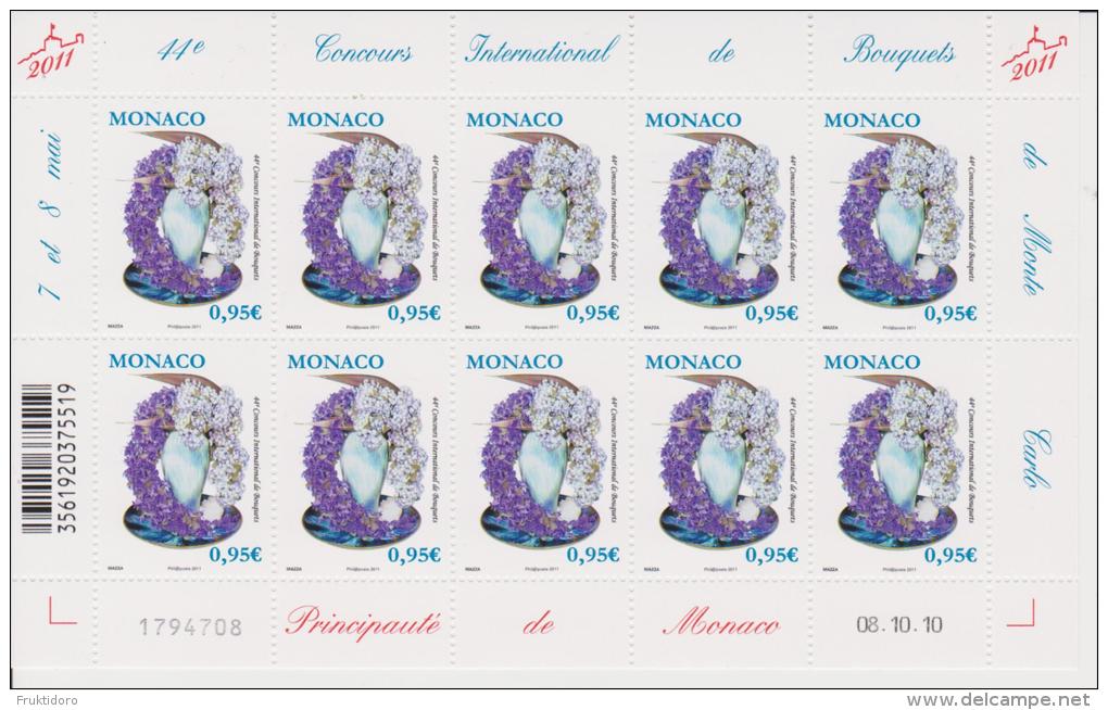 Monaco Mi 3030 International Flower Show * * Full Sheet - Feuille - 2011 - Unused Stamps