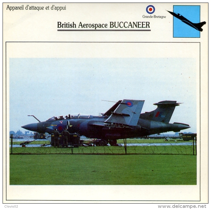 Fiche Aviation Appareil D'attaque Et D'appui British Aérospace BUCCANEER - Flugzeuge