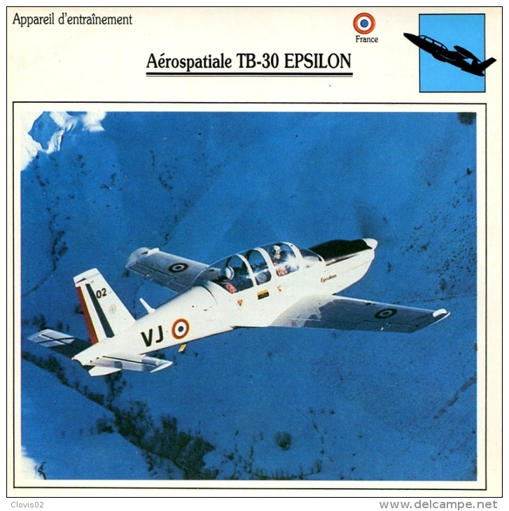 Fiche Aviation Appareil D'entrainement Aérospatiale TB-30 EPSILON - Vliegtuigen