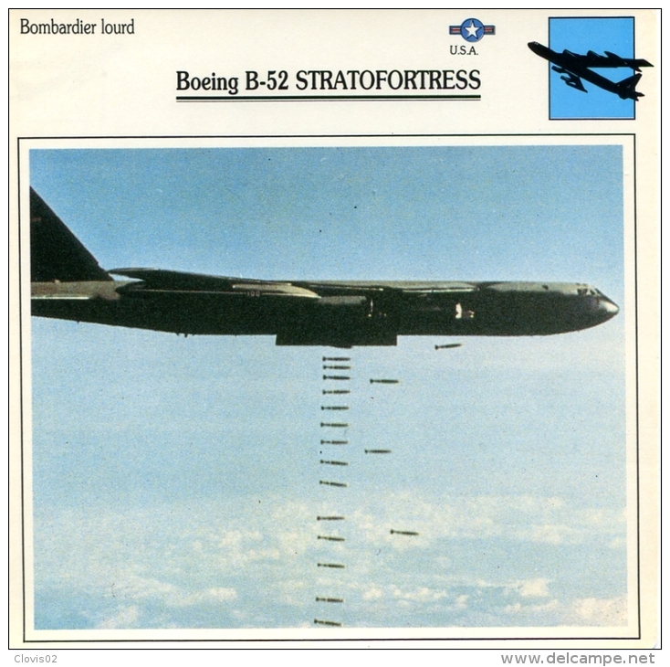 Fiche Aviation Bombardier Lourd Boeing B-52 STRATOFORTRESS - Avions