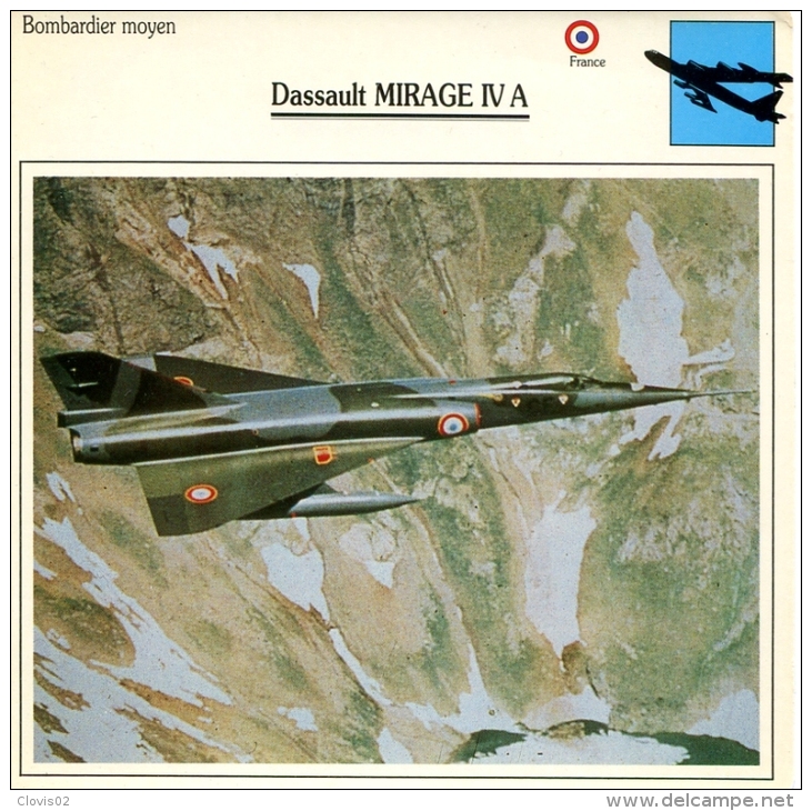 Fiche Aviation Bombardier Moyen Dassault MIRAGE IV A - Avions