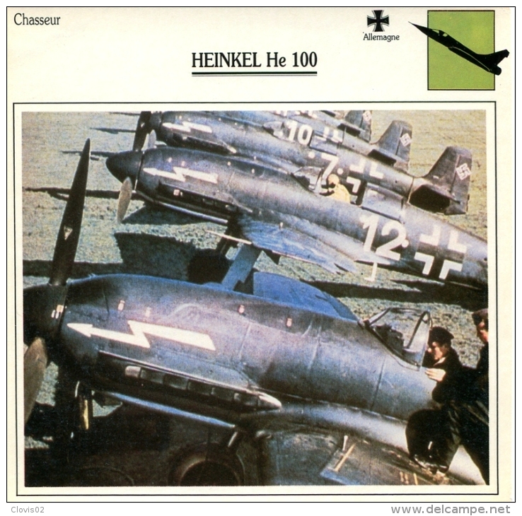 Fiche Aviation Chasseur HEINKEL He 100 - Airplanes