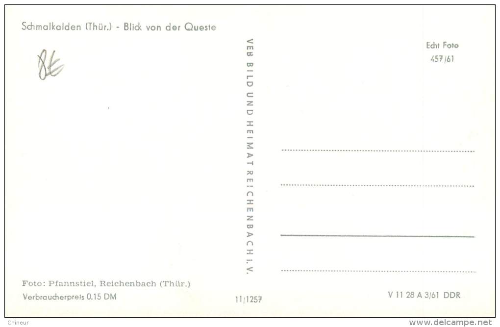 SCHMALKALDEN BLICK VON DER QUESTE - Schmalkalden