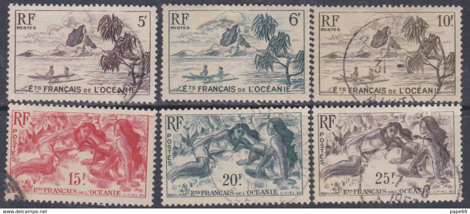 Océanie N° 195 / 200 O  Partie De Série Courante  : Les 6 Valeurs  Oblitérations Moyennes Sinon TB - Used Stamps