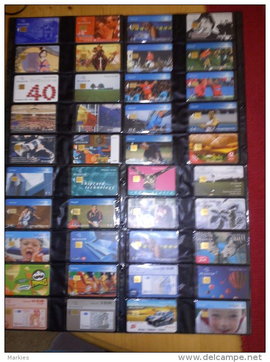 Collection70 Differentes Telecartes Belgique  à Puce Dans Etuis Used - Colecciones