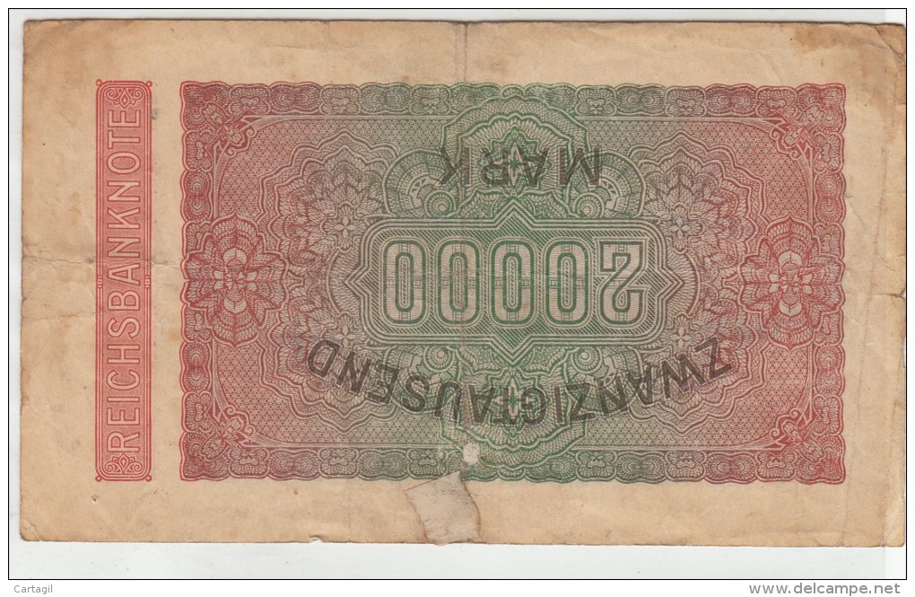 Billets - B859-  Allemagne   - Billet 20 000 Mark 1923 ( Type, Nature, Valeur, état... Voir 2 Scans) - 20.000 Mark