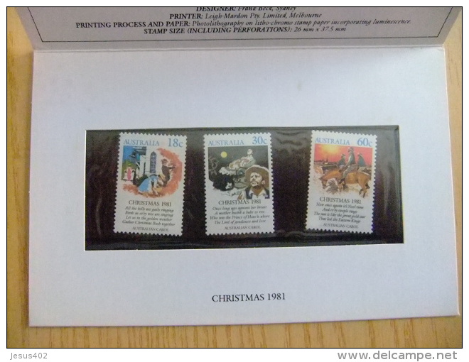 AUTRALIA  -1981 -  CHRISTMAS  NAVIDAD NOEL    Yvert Nº 756 / 757 + 753 **  SG Nº 828 / 830 MNH - Presentation Packs