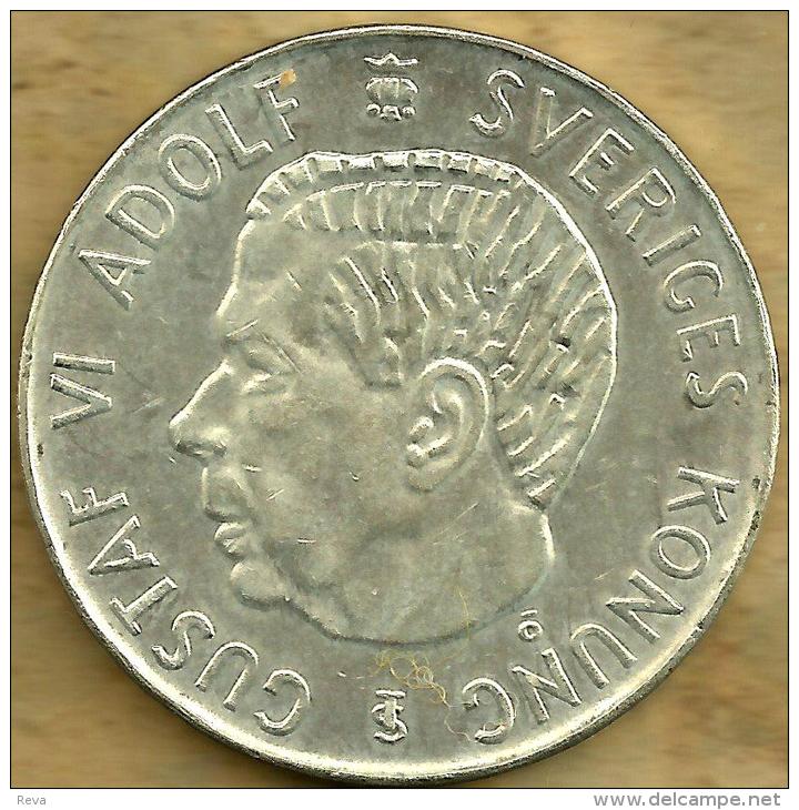 SWEDEN 5 KRONOR SHIELD FRONT KING HEAD BACK 1955 AG SILVER KM? VF+ READ DESCRIPTION CAREFULLY !!! - Suecia