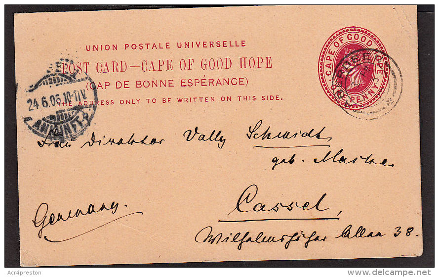 C0197 CAPE OF GOOD HOPE 1906, Letter Card Aberdeen To Cassel, Germany - Cape Of Good Hope (1853-1904)