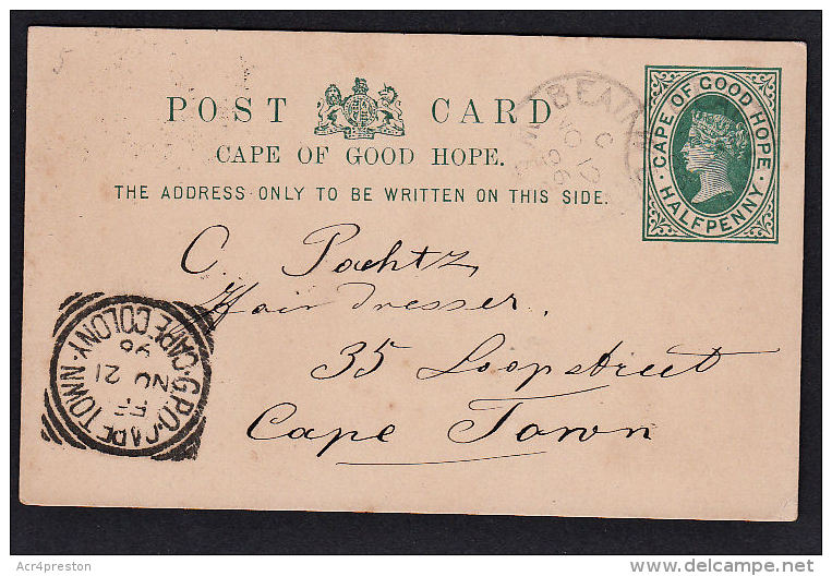 C0201 CAPE OF GOOD HOPE 1896, Local Letter Card Beaufort West To Cape Town - Cape Of Good Hope (1853-1904)