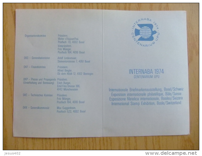 SUIZA - SUISSE  1971    TARJETA PUBLICITARIA INTERNABA 1974 CENTENARIO DE UPU -  ALPES SUIZOS  Yvert  Nº 884 - Lettres & Documents