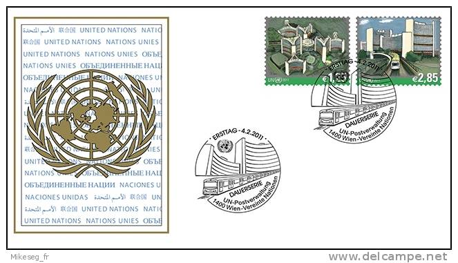 ONU Vienne 2011 - FDC Paire Definitives Forte Valeur ($ 1,25 + 2,85) - FDC