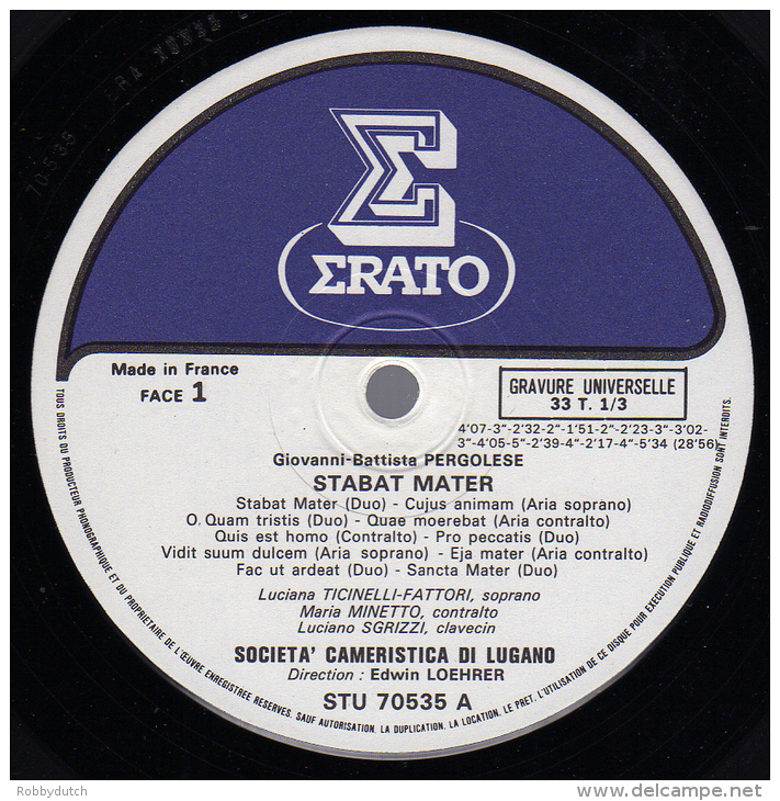 * LP *  G.B. PERGOLESE - STABAT MATER / SALVE REGINA (France EX!!!) - Classical