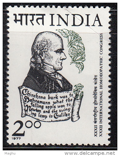 India MNH 1977, Homeopathic Congress, Dr Samuel Hahnemann Of Germay, Health, Medicine, (as Scan) - Neufs