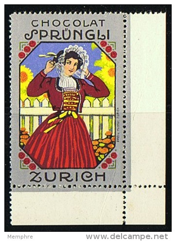 Chocolat Sprüngli  Costume Zurich  **  MNH - Erinnophilie