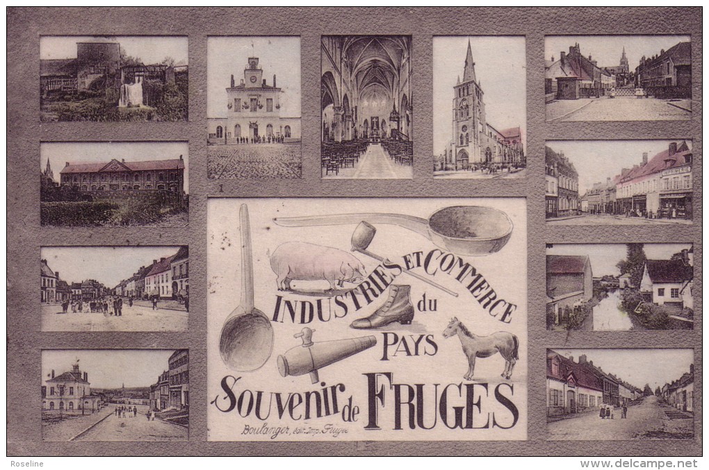 62  FRUGES    PAS DE CALAIS  - SOUVENIR   - CPA   N/B  9x14  BE - Fruges