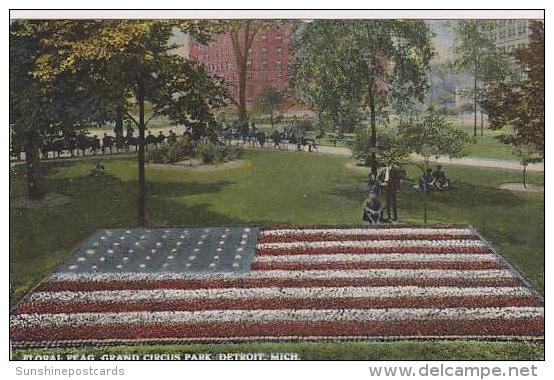 Michigan Detroit Floral Flag Grand Circus Park - Detroit