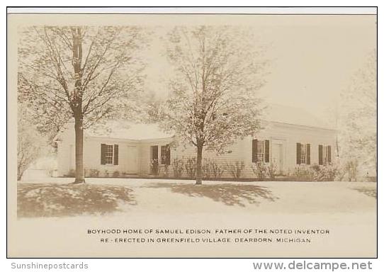Michigan Dearborn Boyhood Home Of Samuel Edison Real Photo RPPC - Dearborn