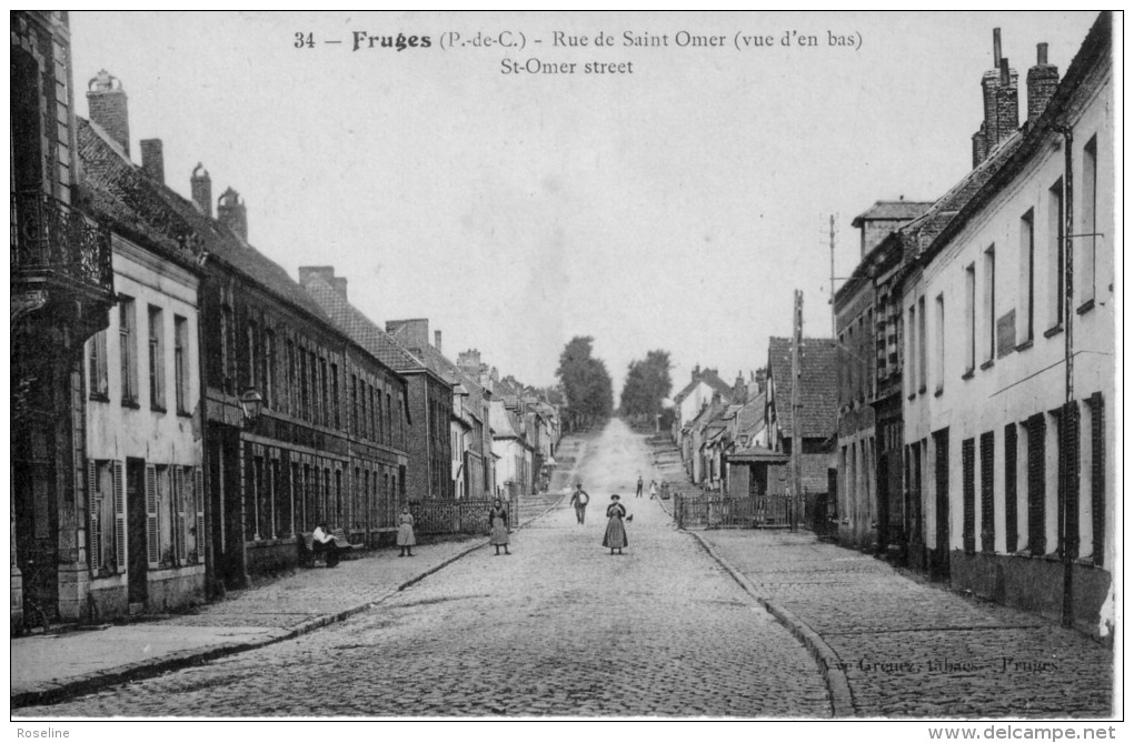 62  FRUGES    PAS DE CALAIS  - RUE  SAINT  OMER   - CPA   N/B  9x14  BE - Fruges