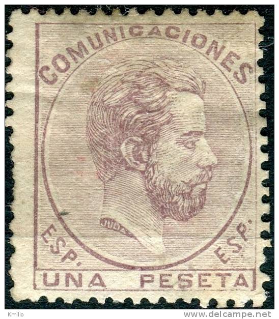 Ed 127* Amadeo 1 Peseta Lila De 1872 En Nuevo, Catálogo 130 Eur - Unused Stamps