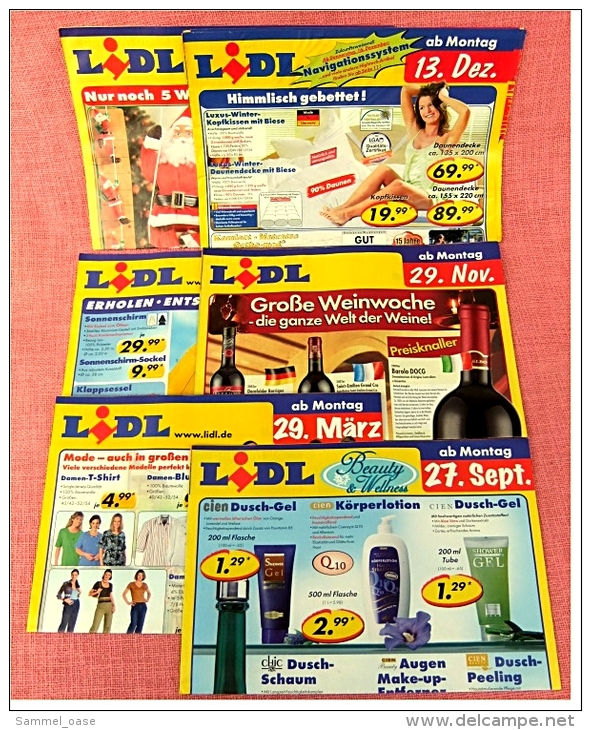 6 X Lidl Reklame Prospekte 2004 / 2005   - Insgesammt  Ca. 48 Seiten Großformat - Sonstige & Ohne Zuordnung