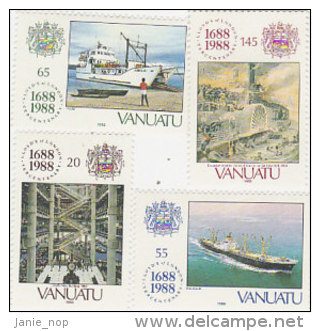 Vanuatu-1988 Lloyds 300th Anniversary 485-488 MNH - Vanuatu (1980-...)