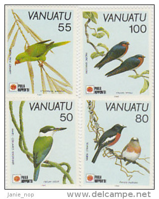 Vanuatu-1991 Phila Nippon 91 Birds 542-545MNH - Vanuatu (1980-...)