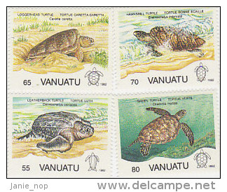 Vanuatu-1992 Turtles 577-580  MNH - Vanuatu (1980-...)