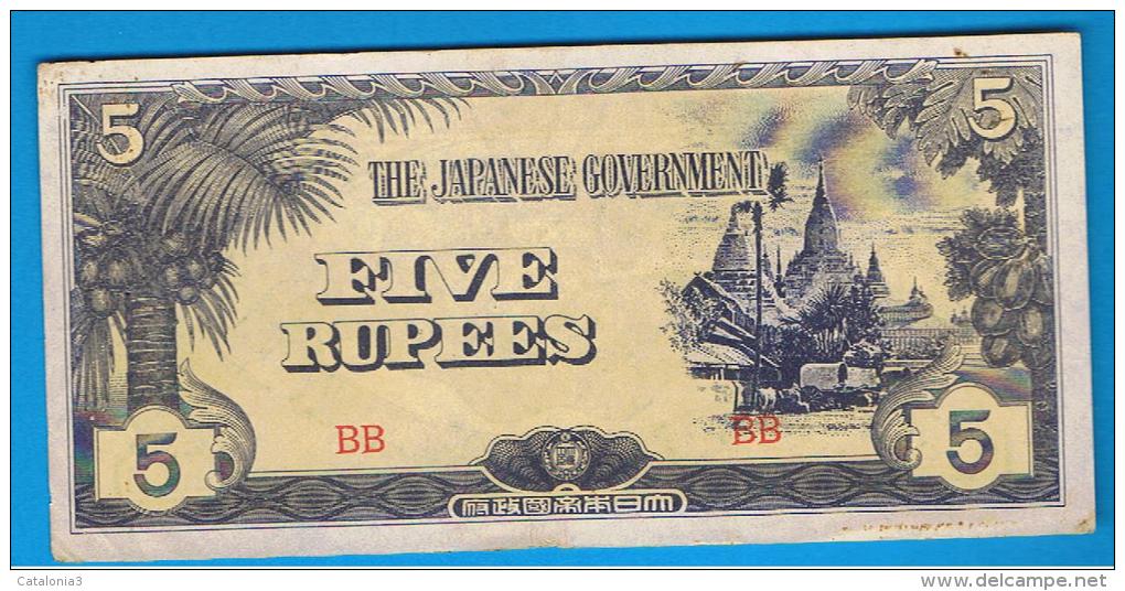 BURMA Ocupacion Japonesa = 5 Rupias ND  P-15 - Myanmar