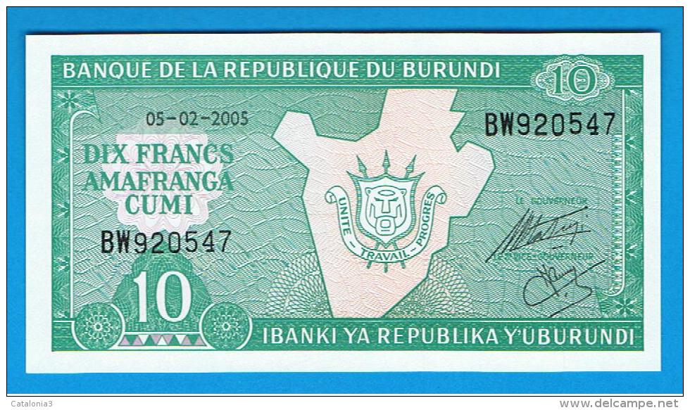 BURUNDI - 10 Francs 2005 SC  P-33 - Burundi