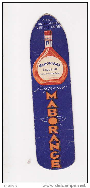 Marque Page Liqueur MABORANGE Liqueur Vieille Cure Dessin D´ Apres Wilquin - Imp Bouquet - Marque-Pages