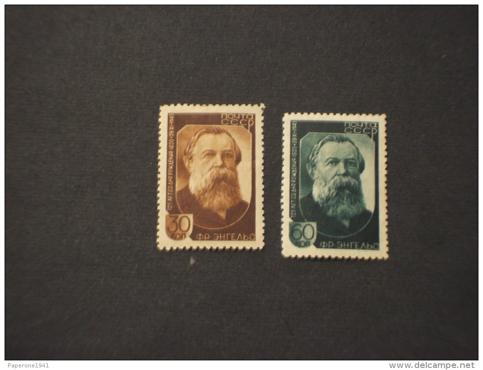 RUSSIA - 1945 ENGELS 2 Valori - NUOVI(+)-TEMATICHE - Unused Stamps