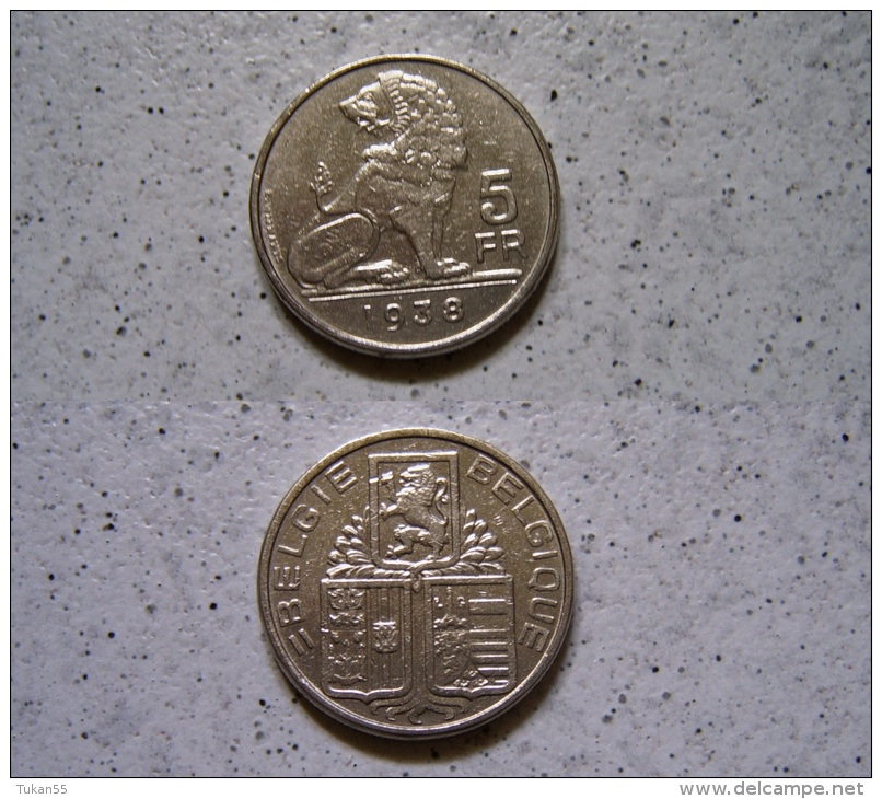 5 Francs 1938 Leopold III - Belgien                      (J124) - 5 Francs