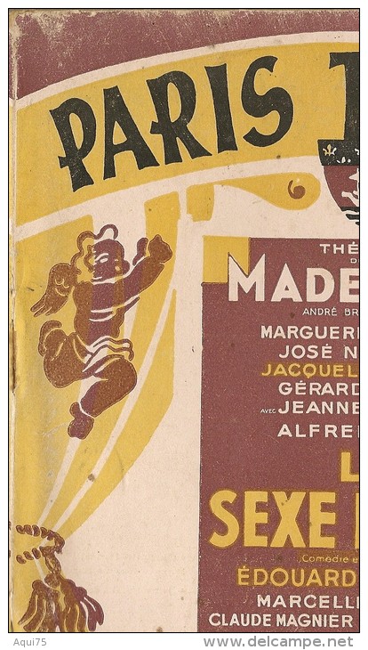 PARIS  THEATRE    Le Sexe Faible Et La Dame De Chez Maxim´s - Livres & Catalogues