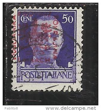 OCCUPAZIONE ITALIANA ITALY OVERPRINTED SOPRASTAMPATO ITALIA 1944 LUBIANA TEDESCA GERMAN OCCUPATION CENT.50c USATO USED - Occup. Tedesca: Lubiana