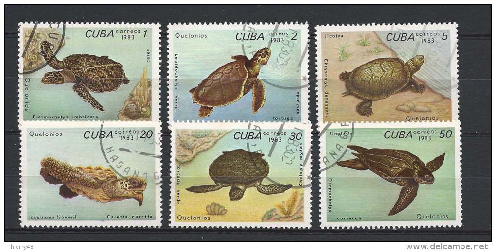 Cuba 1983 -  Turtles, Set Of 6  Y&amp;T 2462-67  Mi. 2766-71  Used, Oblitéré, Gest. - Schildkröten