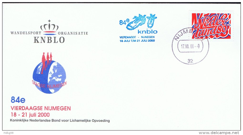 NL Niederlande 1997 Mi 1629 Viertagemarsch Nimwegen 17.7.2000 - Lettres & Documents