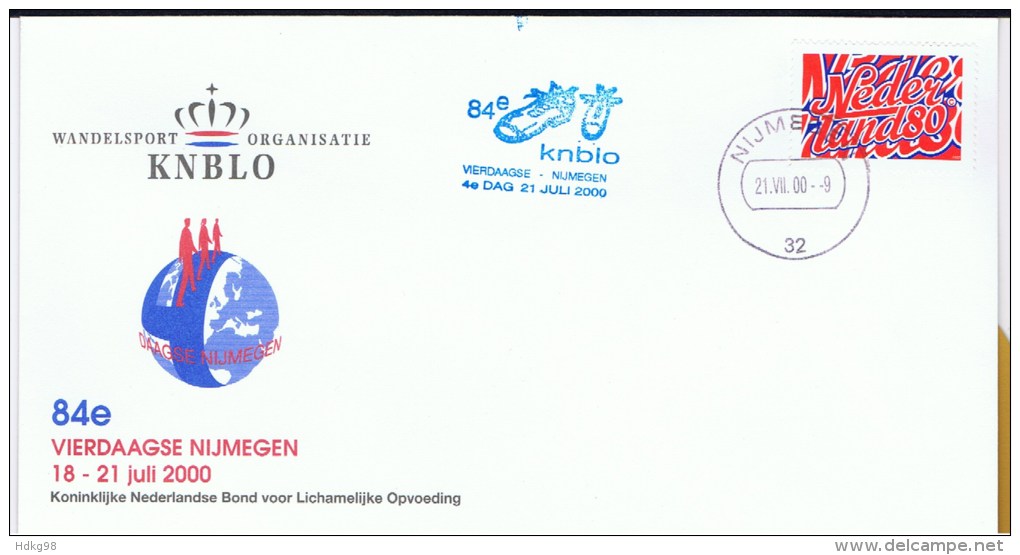 NL Niederlande 1997 Mi 1629 Viertagemarsch Nimwegen 21.7.2000 - Briefe U. Dokumente